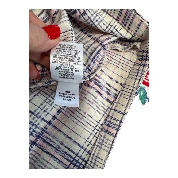 BP by Nordstrom Plaid Cropped Button Up Top~Size 1X~Purple Veronika Plaid~L1 33 - Picture 10 of 10